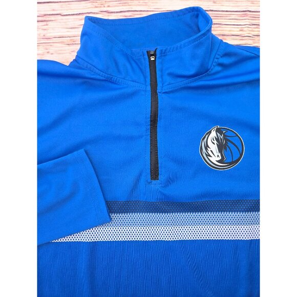 Dallas Mavericks NBA Mens Blue 1/4 Zip Pullover Medium - Picture 5 of 9